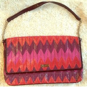 kate spade chevron clutch with strap